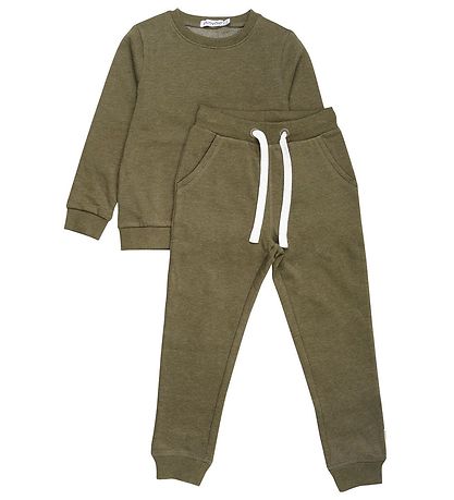 Minymo Sweatsæt - Dark Olive