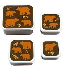 A Little Lovely Company Madkassesæt - 4 stk - Bears