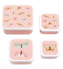 A Little Lovely Company Madkassesæt - 4 stk - Butterflies