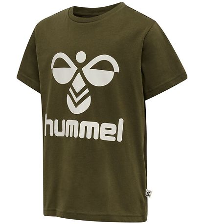 Hummel T-shirt - hmlTres - Dark Olive m. Logo