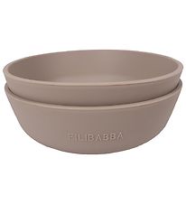 Filibabba Skål - Silikone - 2-Pak - Warm Grey