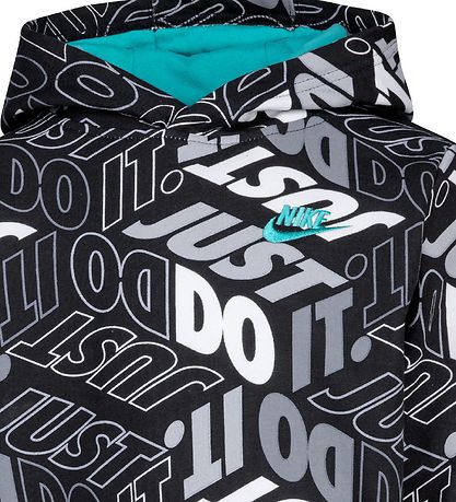 Nike Hættetrøje - Sort m. Print