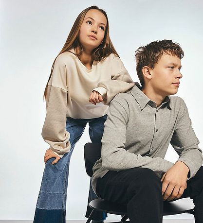 LMTD Skjorte - NlmRest - Gråmeleret