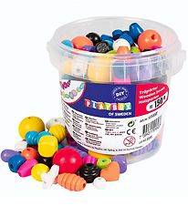 Playbox Perler - Træperler I Spand - 150 Stk - Basisfarver