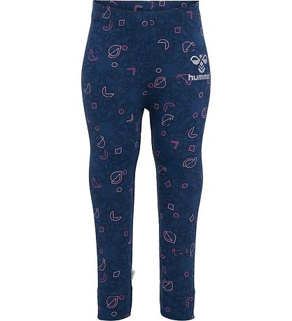 Hummel Leggings - hmlFia - Sargasso Sea m. Sølvglimmer