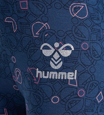 Hummel Leggings - hmlFia - Sargasso Sea m. Sølvglimmer