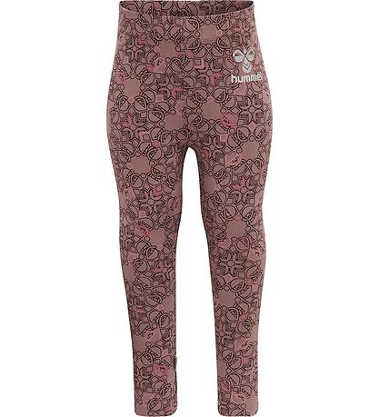Hummel Leggings - hmlFia - Deep Taupe m. Sølvglimmer
