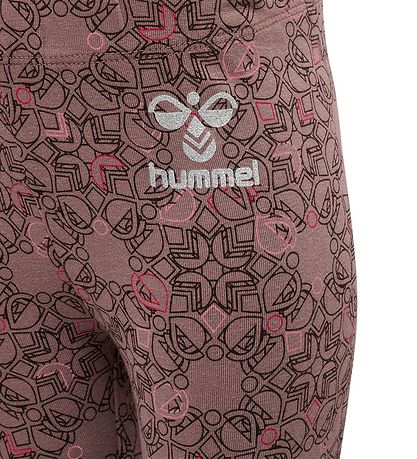 Hummel Leggings - hmlFia - Deep Taupe m. Sølvglimmer