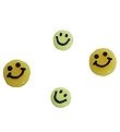 Me&My BOX Perler - Smiley 4 Stk. - Gul-Sort