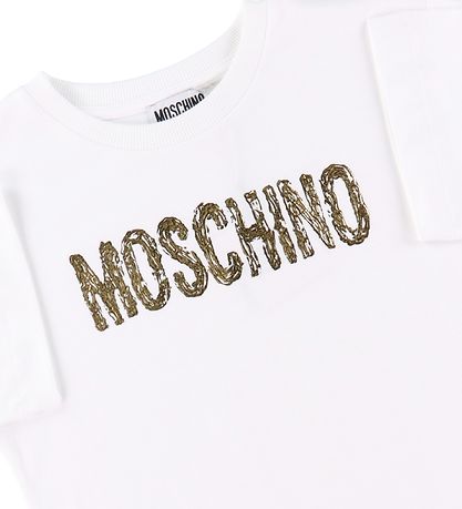 Moschino T-Shirt - Optical White m. Guld