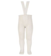 Condor Strømpebukser m. Seler - Rib - Beige