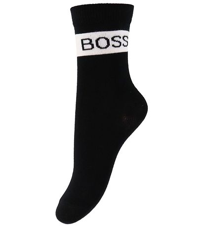BOSS Strømper - 2-pak - Casual - Sort/Hvid m. Striber