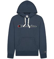 Champion Fashion Hættetrøje - Blå m. Logo