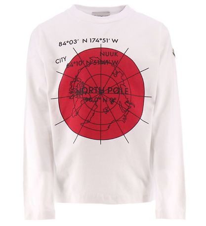 Moncler Bluse - Hvid m. Rød