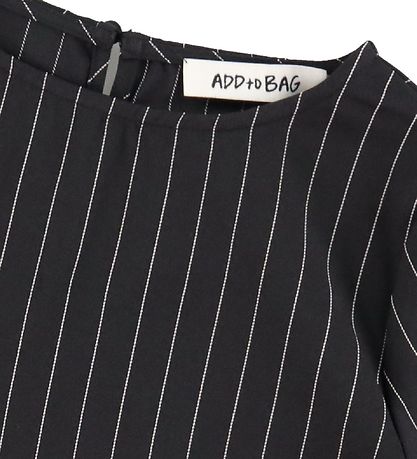 Add to Bag Bluse - Sort m. Nålestriber