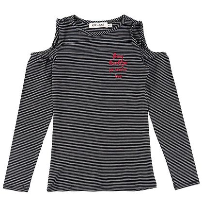 Add to Bag Bluse - Sort m. Striber