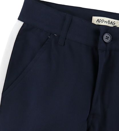 Add to Bag Bukser - Navy/Hvid