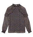 Creamie Bluse - Total Eclipse m. Små Blomster