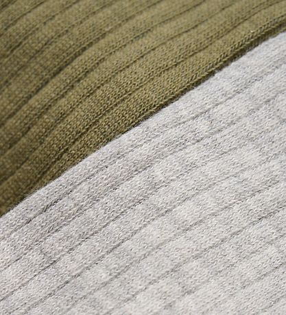 Minymo Strømpebukser - 2-Pak - Solid Rib - Light Grey Melange