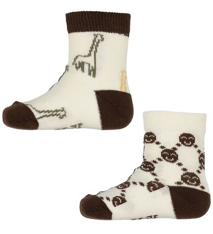 Minymo Strømper - 5-Pak - Cocoa Brown m. Mønster