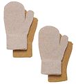 CeLaVi Vantar - Ull/Nylon - 2-pack - Beige Guld m. Glitter