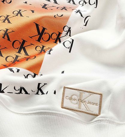 Calvin Klein Hættetrøje - Graphic New Placement - Bright White
