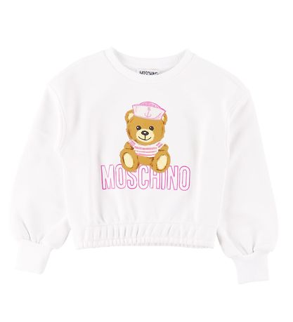 Moschino  Sweatsæt - Hvid/Rosa m. Print/Pailletter