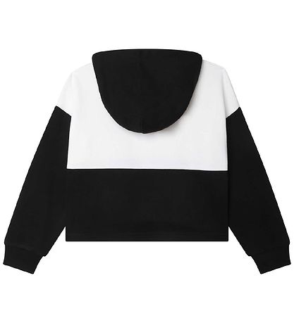 DKNY Hættetrøje - Cropped - Hvid/Sort