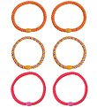 Kknekki Hårelastikker - 6-Pak - Slim - Pink/Orange