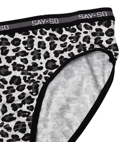 Say-So Trusser - Gråmeleret m. Leopard