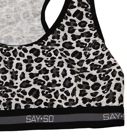Say-So Top - Gråmeleret m. Leopard