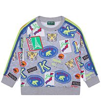Kenzo Sweatshirt - Gråmeleret m. Print