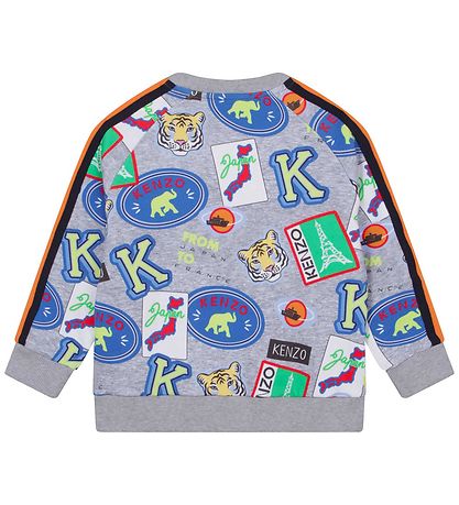 Kenzo Sweatshirt - Gråmeleret m. Print