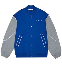 Marni Cardigan - Blå/Gråmeleret m. Print