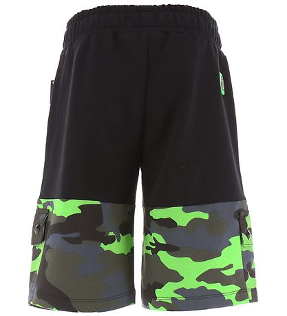 Philipp Plein Sweatshorts - Sort/Grøn Camouflage