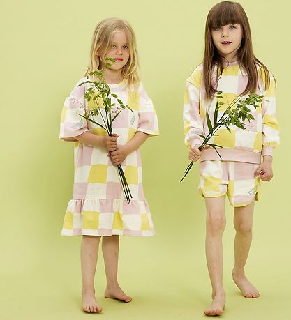 Soft Gallery Kjole - Sweat - SgElodie - Check Picnic - Gardenia