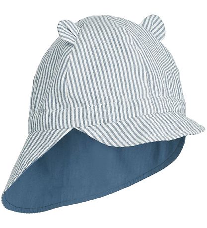 Liewood Legionærhat - Gorm Reversible - Blue Wave/Creme De La Cr