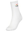 Calvin Klein Strømper - Rib - Pride - Hvid m. Logo