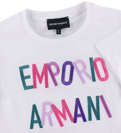 Emporio Armani T-shirt - Hvid m. Broderi