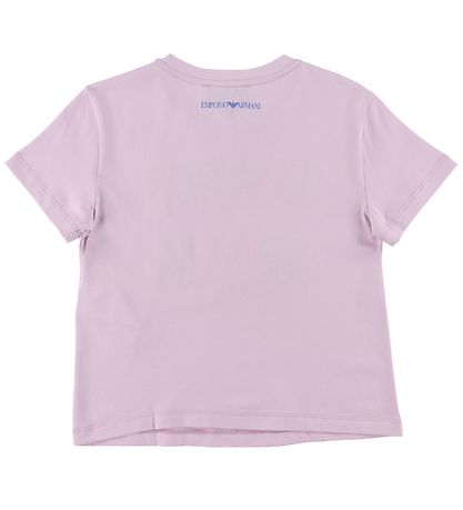 Emporio Armani T-shirt - Lyslilla m. Broderi