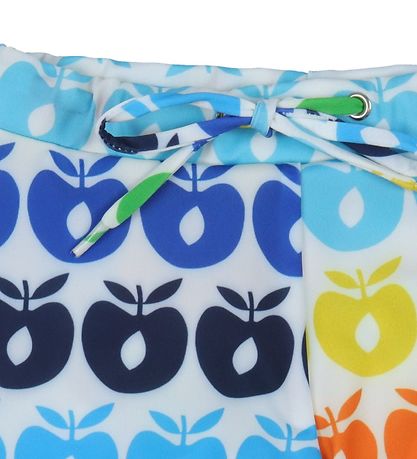 Småfolk Badebukser m. Retro Apples - UV50+ - Blue Atoll