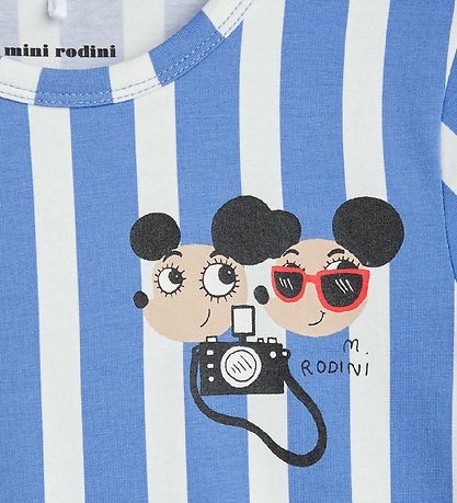 Mini Rodini Kjole - Ritzratz Stripe - Blå/Hvid