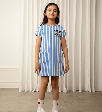 Mini Rodini Kjole - Ritzratz Stripe - Blå/Hvid