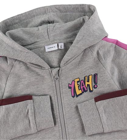 Name It Cardigan m. Hætte - NkfNifrey Spain - Grey Melange