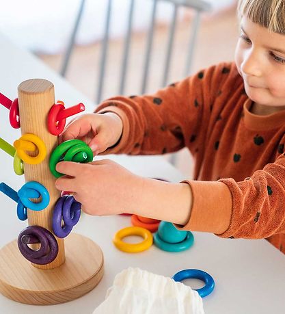 Grimms Trælegetøj - Sorting Helper Building Rings Rainbow