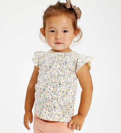 The New Siblings Top - TnsGeraldine - White Swan Tiny Flower