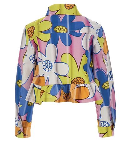 Moschino Denimjakke - Cropped - Pink Flowers