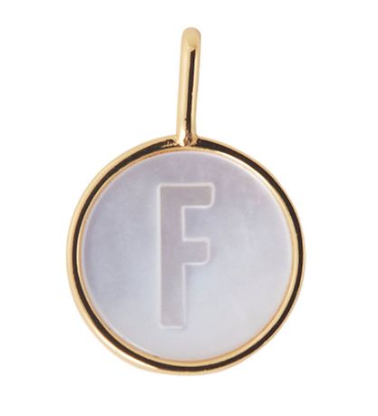 Design Letters Vedhæng Til Halskæde - F - Pearl Gold
