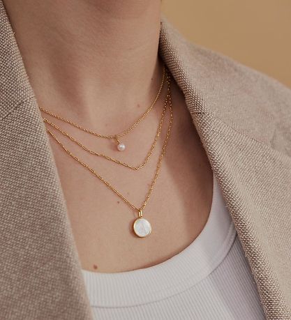 Design Letters Vedhæng Til Halskæde - Z - Pearl Gold