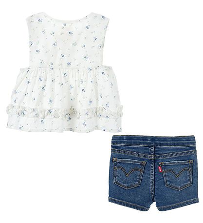 Levis Sæt - Top/Shorts - Denim - Hvid/Blå